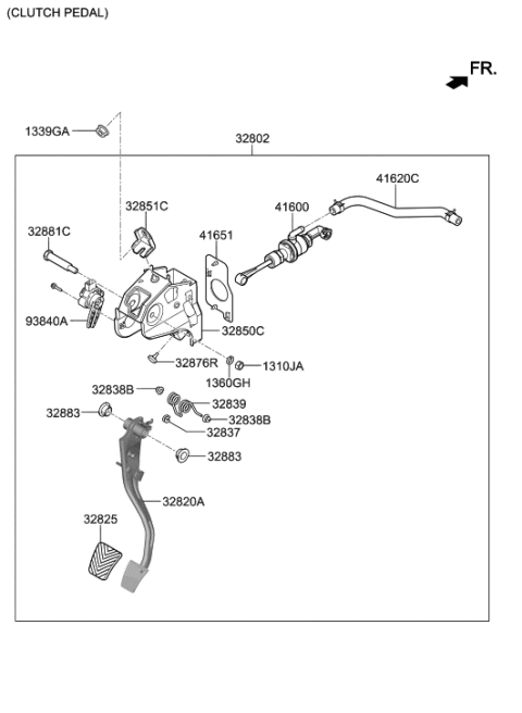 2019 Hyundai Elantra Brake & Clutch Pedal Diagram 2