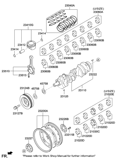 2015 Hyundai Genesis Crankshaft & Piston Diagram
