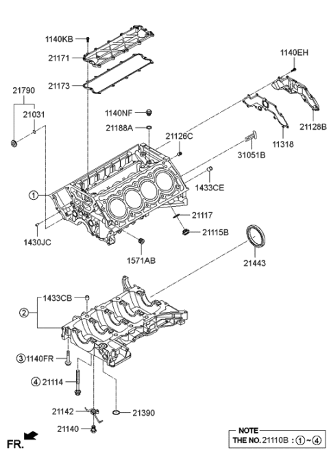 2015 Hyundai Genesis Cylinder Block Diagram