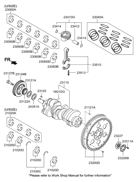 2015 Hyundai Genesis Bearing Set-Connecting Rod Diagram for 23060-3F931