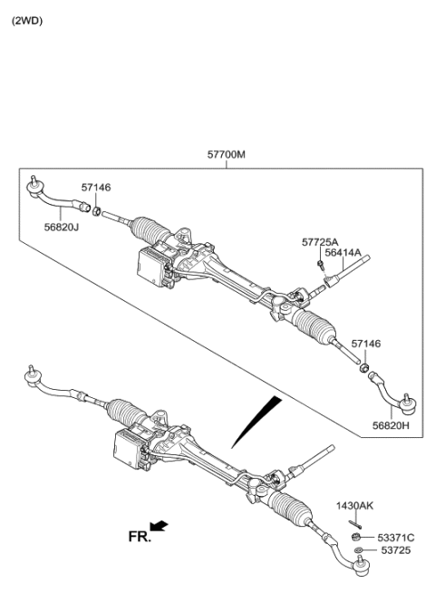 2015 Hyundai Genesis Power Steering Gear Box - Diagram 1