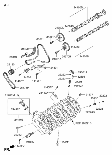 2015 Hyundai Genesis Camshaft & Valve Diagram 1