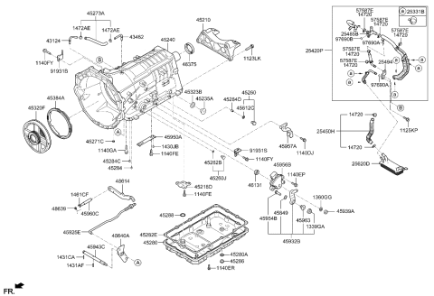 2015 Hyundai Genesis Pan Assembly-Automatic Transaxle Oil Diagram for 45280-4E020