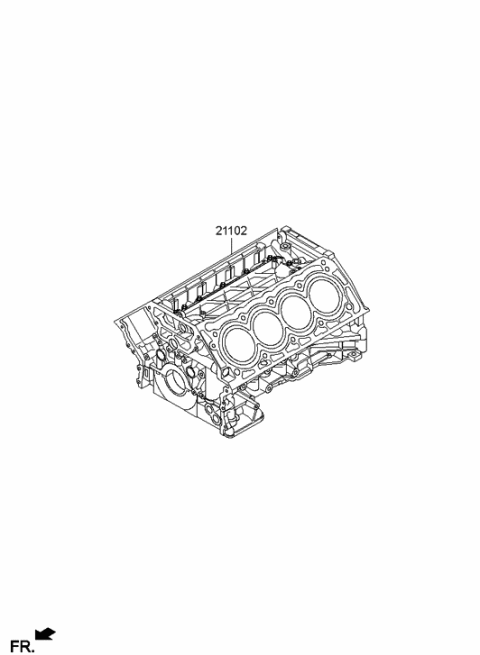 2K142-3FU00 Genuine Hyundai ENGINE ASSY-SHORT