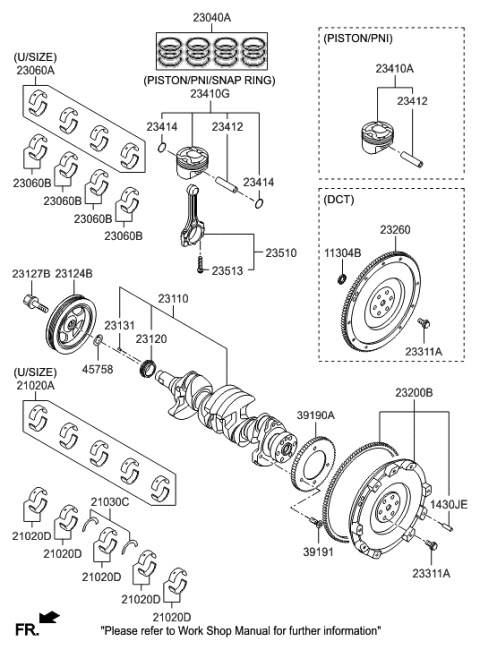 2015 Hyundai Veloster Crankshaft & Piston Diagram