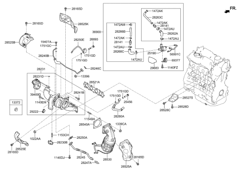 2022 Hyundai Veloster N Exhaust Manifold Diagram