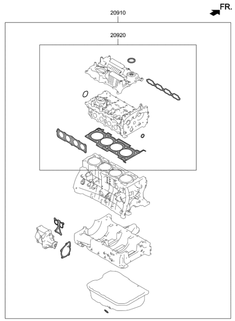 2020 Hyundai Veloster N Engine Gasket Kit Diagram