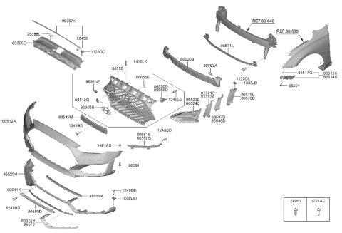 2020 Hyundai Veloster N Cap-Towing Hook Diagram for 86588-K9000