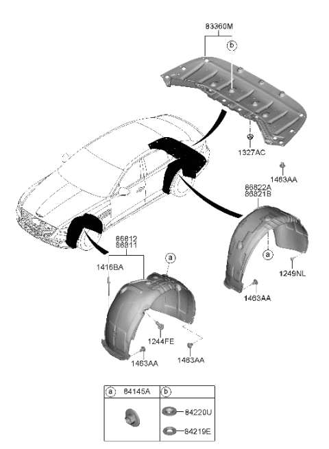 2023 Hyundai Genesis Electrified G80 Wheel Gaurd Diagram