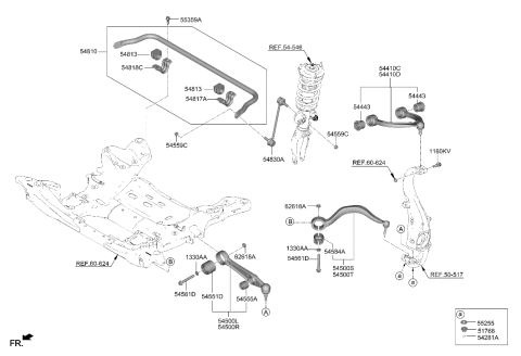 2018 Hyundai Accent BAR ASSY-FR STABILIZER Diagram for 54810-JI290