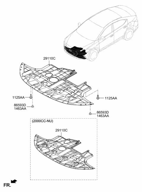 2018 Hyundai Elantra Under Cover Diagram