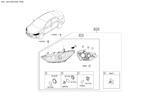 2017 Hyundai Elantra Bulb-Hid Diagram for 18647-25012