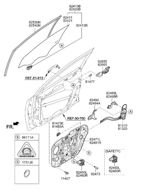 2017 Hyundai Elantra Latch Assembly-Front Door,LH Diagram for 81310-F2030