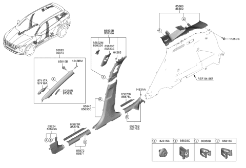 2001 Hyundai Elantra Knob-Height Adjuster,RH Diagram for 85844-N9000-MMH