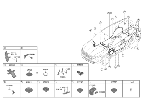 2022 Hyundai Tucson Grommet Diagram for 91981-N9030