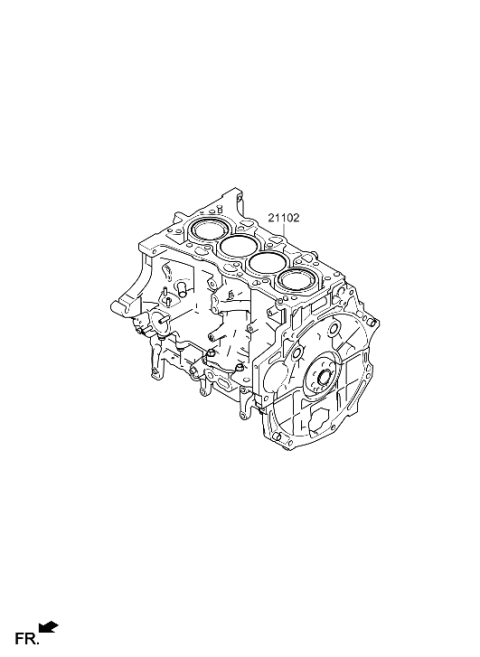 2023 Hyundai Tucson Short Engine Assy Diagram