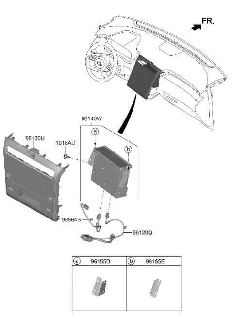 2004 Hyundai Elantra Monitor Assembly-Audio Diagram for 96525-P0010-RET