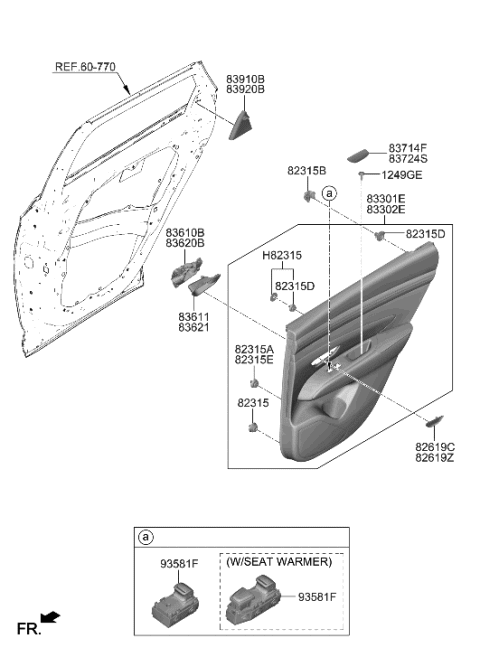 2023 Hyundai Tucson Panel Assembly-Rear Door Trim,RH Diagram for 83306-N9060-MMH