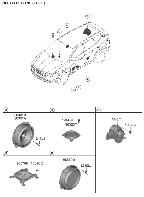 2001 Hyundai Elantra Speaker Assembly-RR Dr Diagram for 96340-P2200