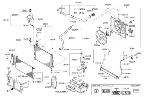 2012 Hyundai Sonata Hybrid Plug-Radiator Drain Diagram for 25318-07500