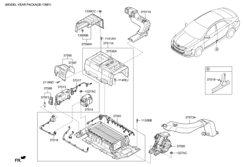 2012 Hyundai Sonata Hybrid Relay Assembly-Power Diagram for 37514-4R000