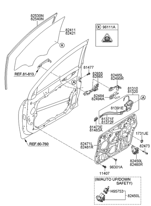 2015 Hyundai Sonata Hybrid Latch Assembly-Front Door,LH Diagram for 81310-3S010