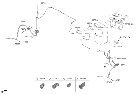 2023 Hyundai Santa Fe Hybrid Brake Fluid Line Diagram 1