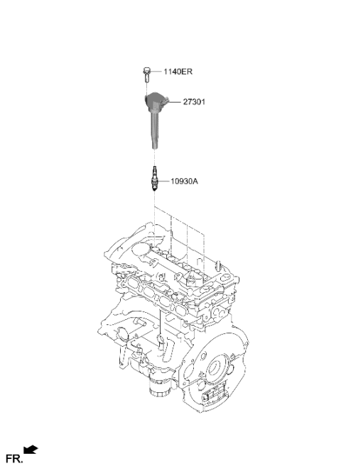 2023 Hyundai Santa Fe Hybrid Spark Plug & Cable Diagram