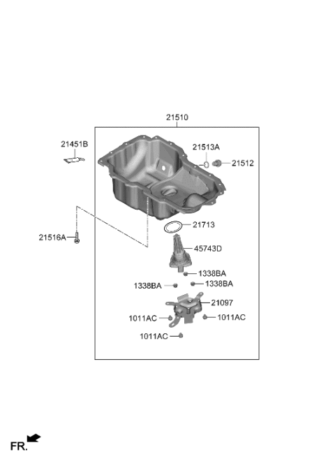 2023 Hyundai Santa Fe Hybrid Belt Cover & Oil Pan Diagram 2