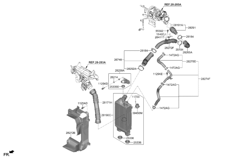 2023 Hyundai Santa Fe Hybrid Turbocharger & Intercooler Diagram