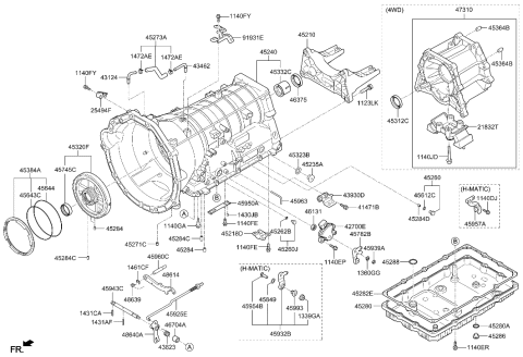 2018 Hyundai Genesis G80 Auto Transmission Case Diagram 7