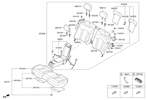 2019 Hyundai Genesis G80 Heater Assembly-Seat Cushion,LH Diagram for 89190-B1000