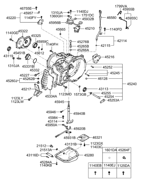 2008 Hyundai Accent Auto Transmission Case Diagram