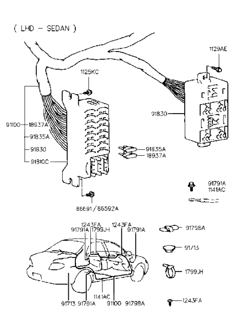 1999 Hyundai Elantra Main Wiring Diagram 1