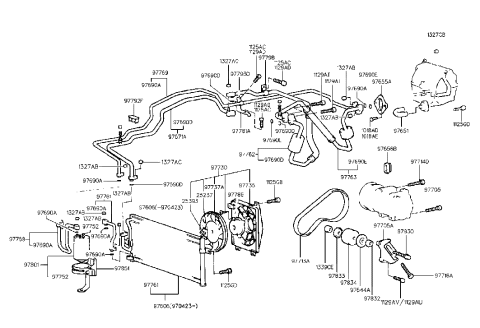 1996 Hyundai Elantra A/C System-Cooler Line(HCC) Diagram