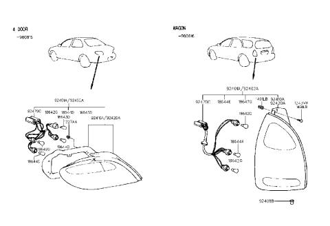 1995 Hyundai Elantra Rear Combination Lamp Diagram 1