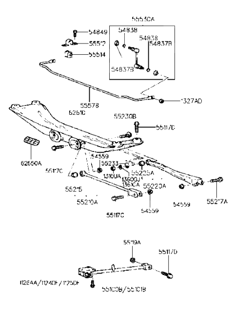 1996 Hyundai Elantra Rear Suspension Control Arm Diagram