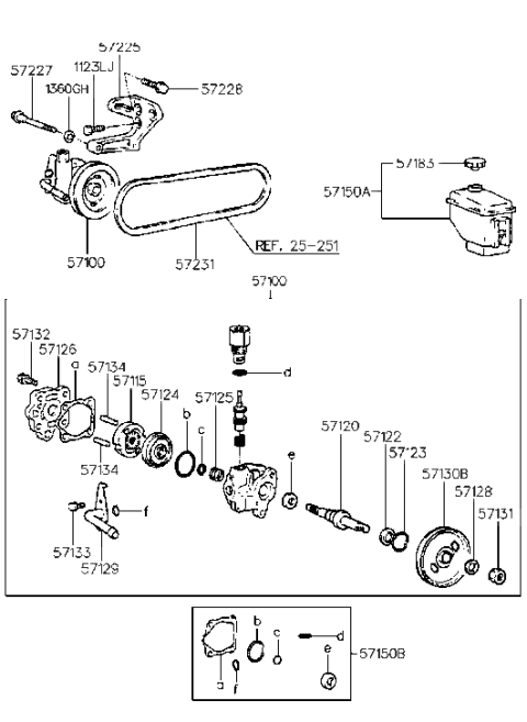 1995 Hyundai Elantra Power Steering Oil Pump Diagram