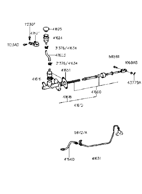 2000 Hyundai Elantra Clutch Master Cylinder (MTA) Diagram
