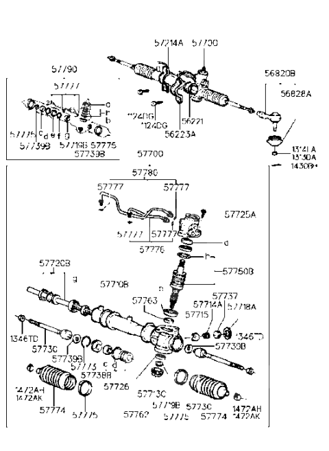 1999 Hyundai Elantra Power Steering Gear Box Diagram