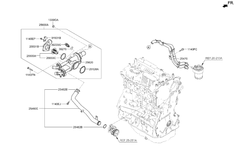 2023 Hyundai Kona N Coolant Pipe & Hose Diagram