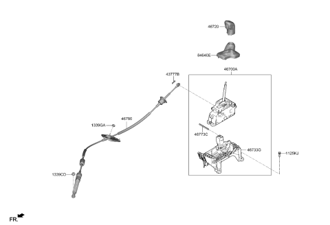 2022 Hyundai Kona N CABLE ASSY-ATM LEVER Diagram for 46790-I3100