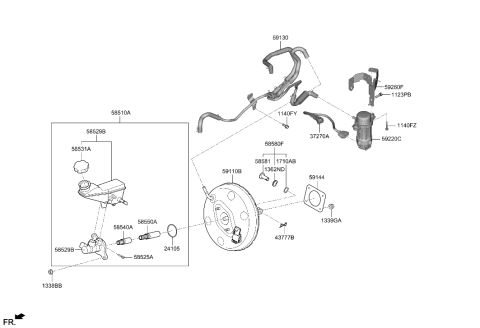 2023 Hyundai Kona N BOOSTER ASSY-BRAKE Diagram for 59110-I3150