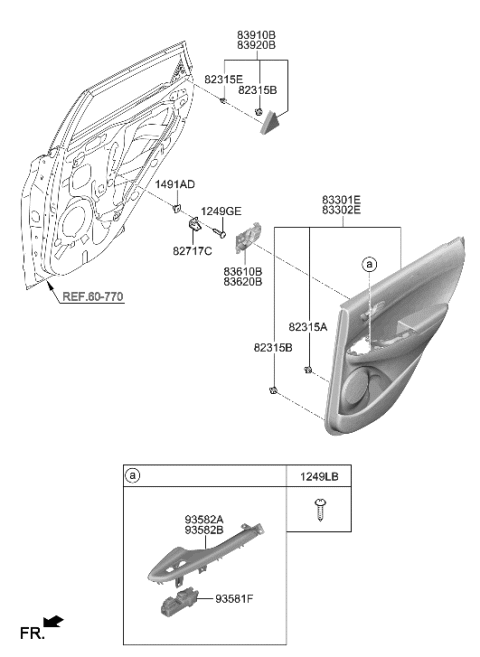 2023 Hyundai Kona N Rear Door Trim Diagram