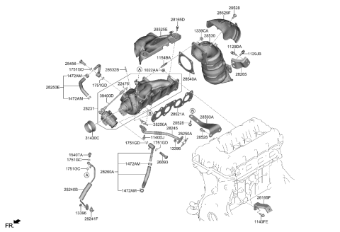 2022 Hyundai Genesis G70 Exhaust Manifold Diagram 1