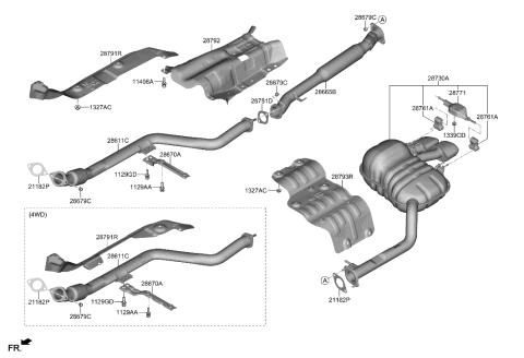 2022 Hyundai Genesis G70 Muffler & Exhaust Pipe Diagram 1