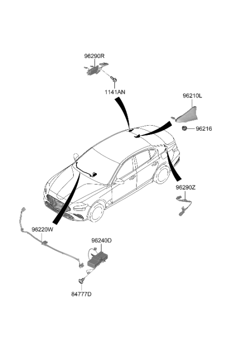 2023 Hyundai Genesis G70 Antenna Diagram