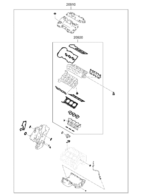 2022 Hyundai Genesis G70 Engine Gasket Kit Diagram 2