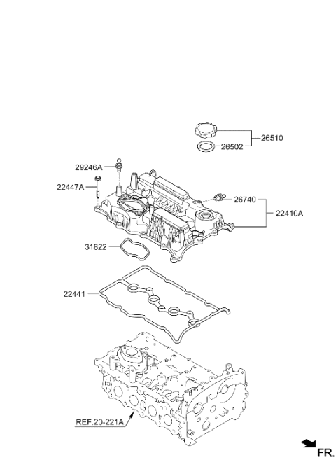 2022 Hyundai Genesis G70 Rocker Cover Diagram 1