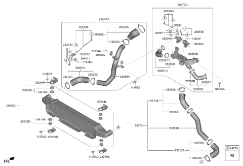 2023 Hyundai Genesis G70 Turbocharger & Intercooler Diagram 2